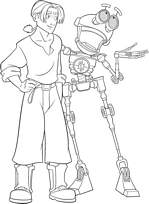 coloriage planete au tresor jim et le robot